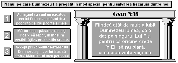 Planul pe care Dumnezeu l-a pregătit în mod special pentru salvarea fiecăruia dintre noi.