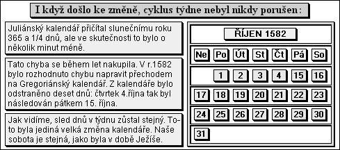 I když došlo ke změně, cyklus týdne nebyl nikdy porušen